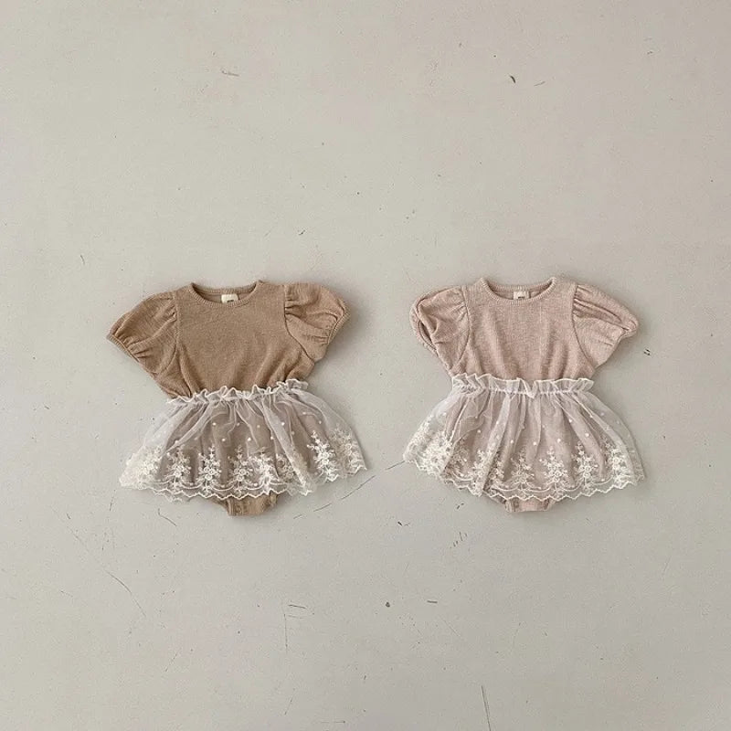 Lace PomPom Onesie