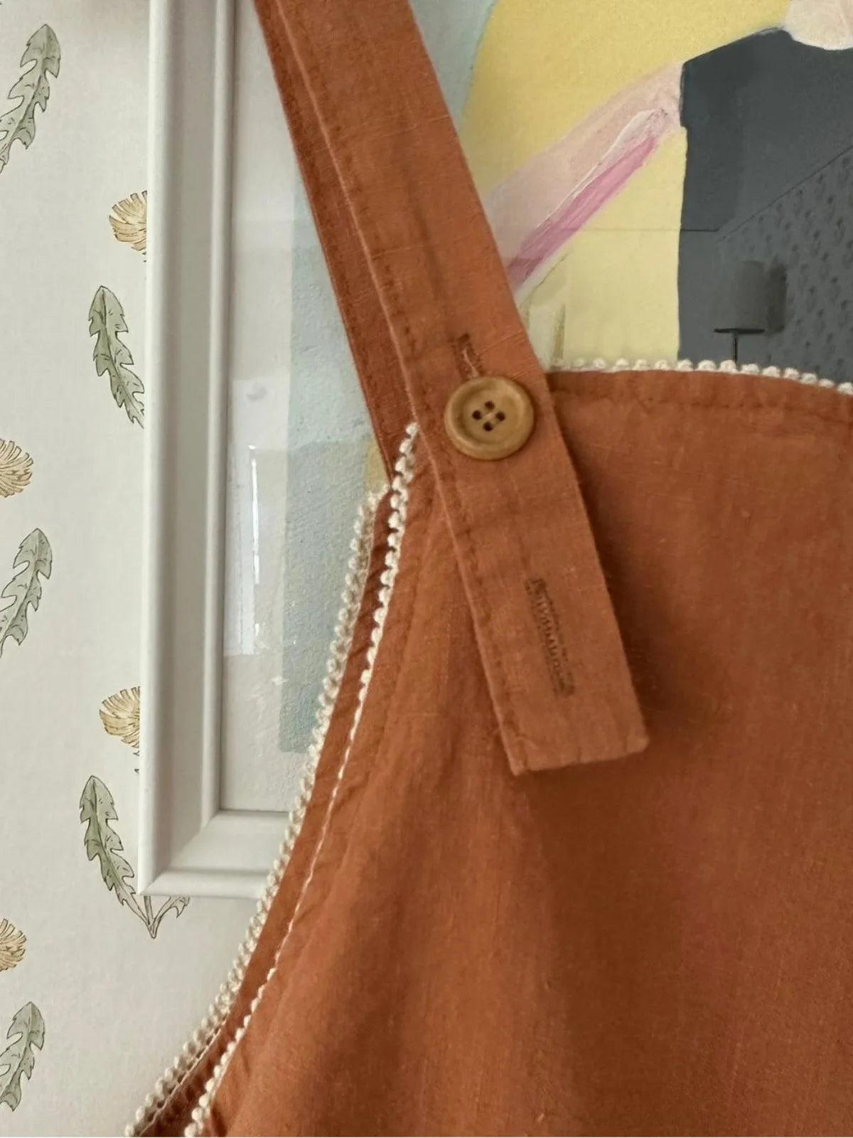 Embroidered Flower Print Overalls
