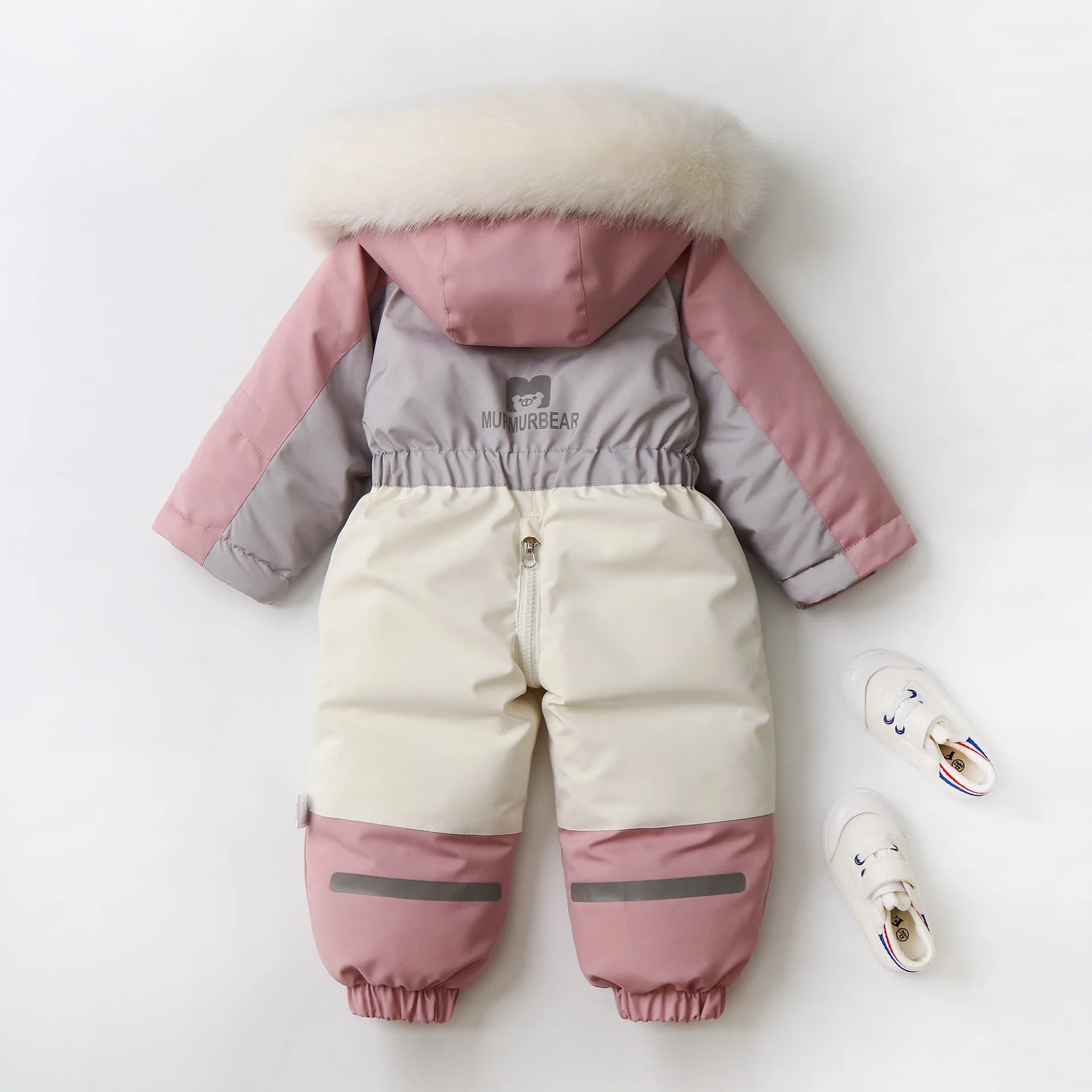 Color-Block Hooded Thick Snowsuit