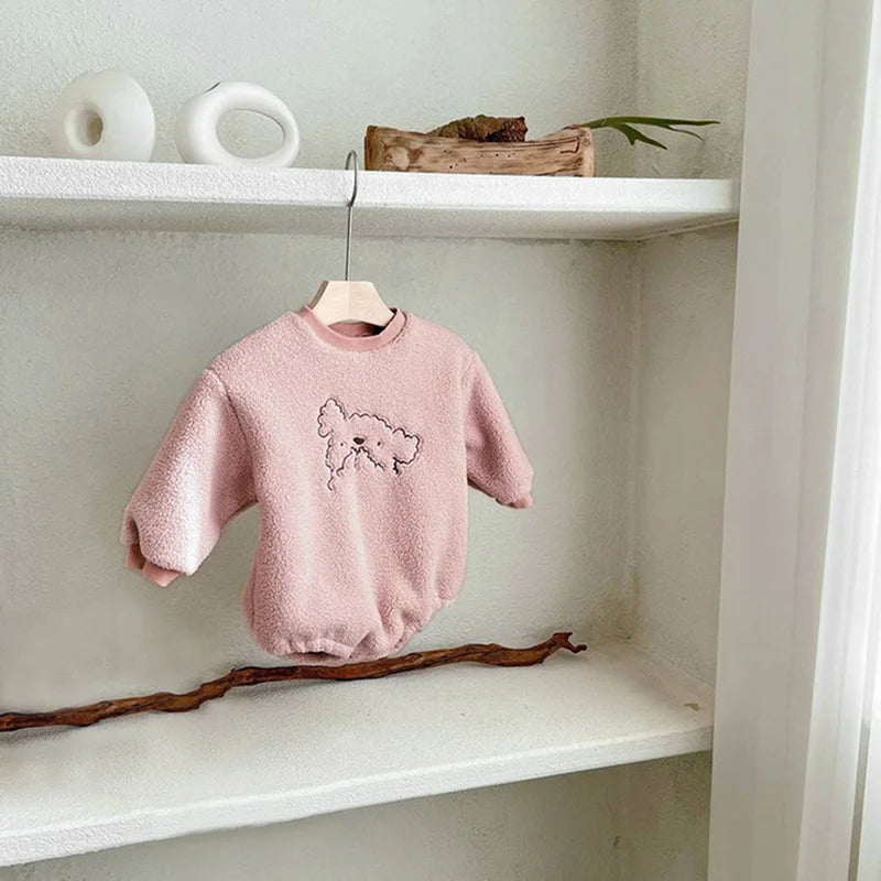 Plush Little Doggy Onesie with Hat