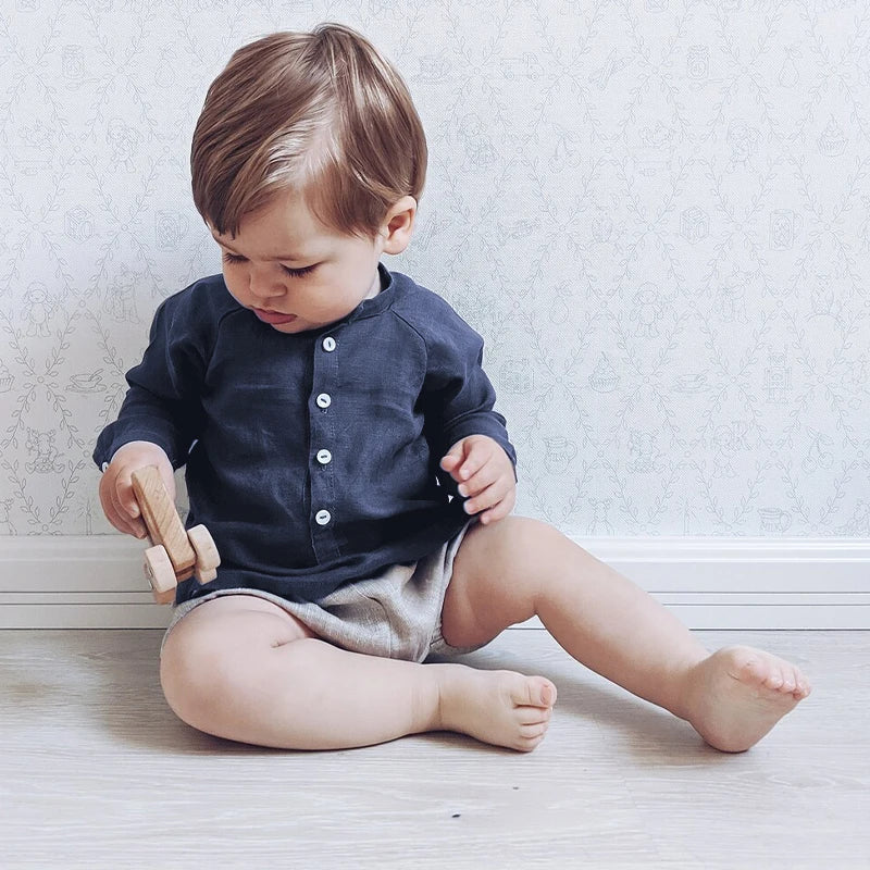 Boys Button-Down Linen Shirt