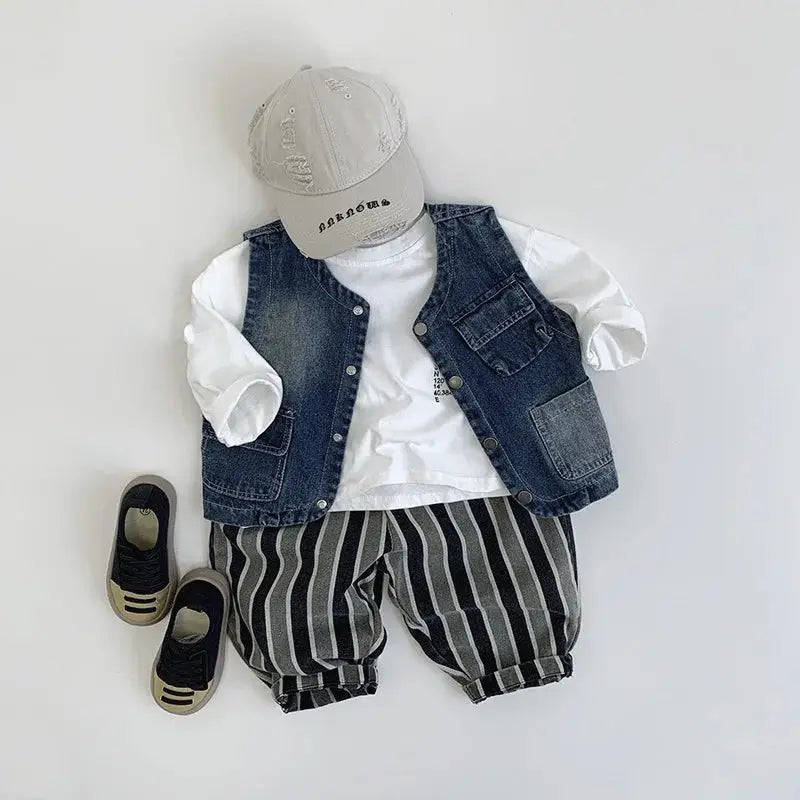 Boys Long Sleeve Letter Print Cotton Tee