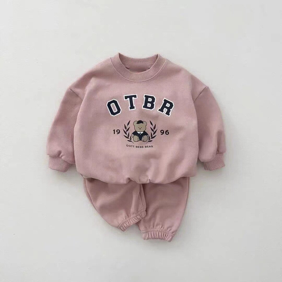 Cute Bear Long-Sleeved Jogger Set