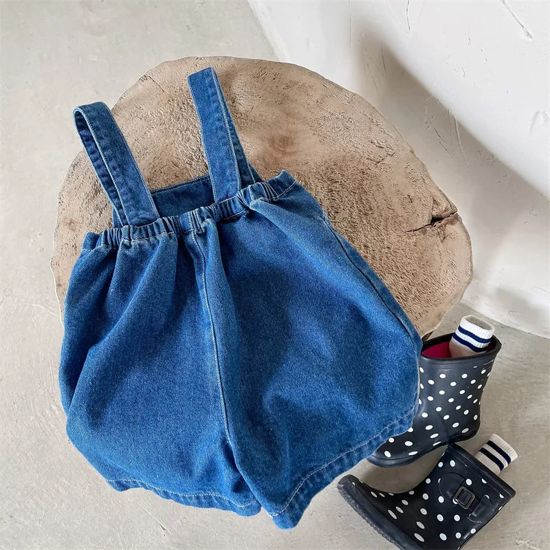 Kids Denim Shorts Overalls