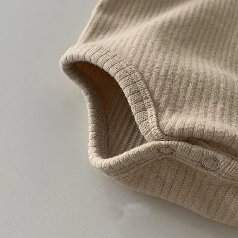 Long-Sleeved Ribbed Onesie