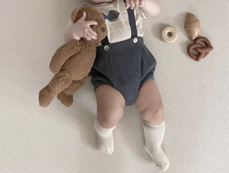 Ribbed Overalls Shorts