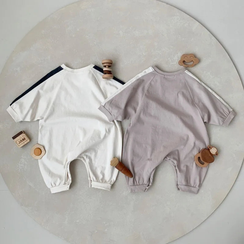 'B' Bear Long-Sleeved Romper