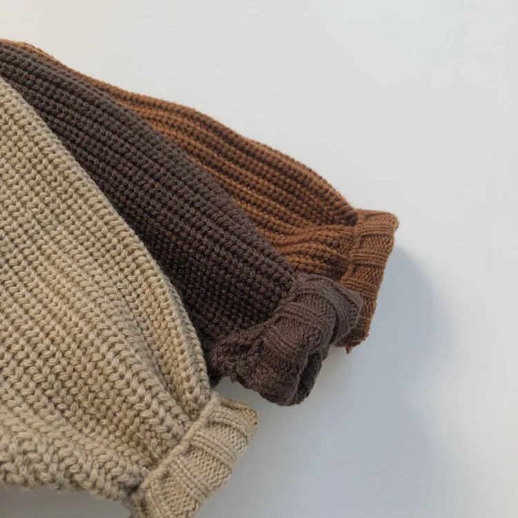 Thick Turtleneck Knitted Solid Pullover