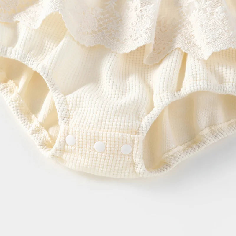Cream Lace Waffle Onesie