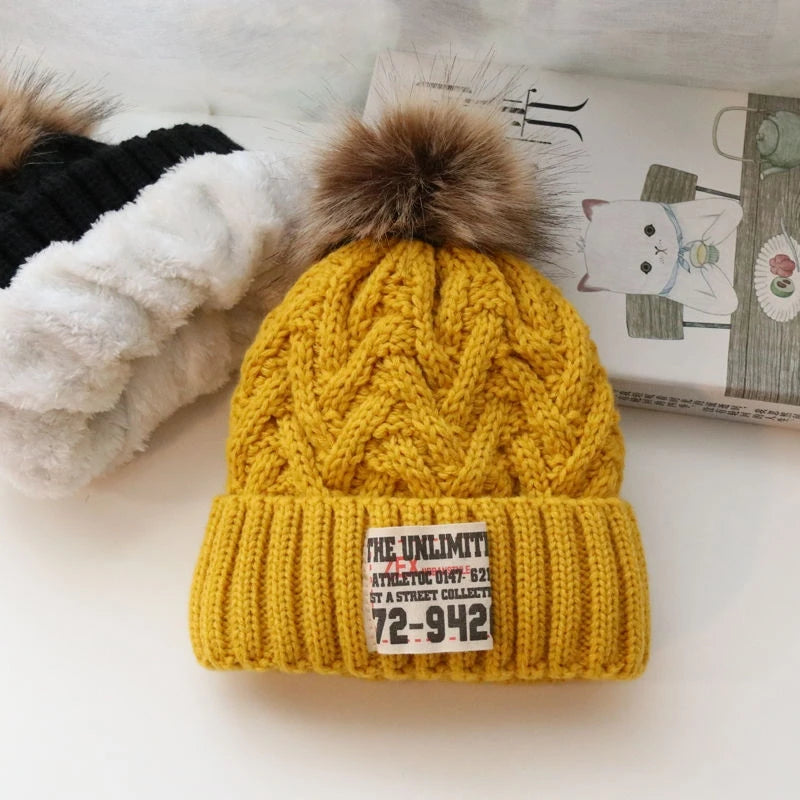 Knitted Kids Pompom Beanie