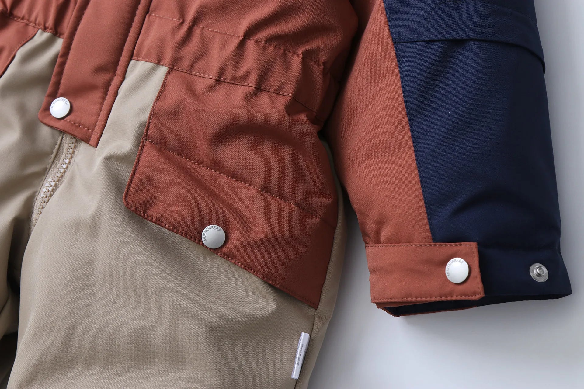 Color-Block Hooded Thick Snowsuit