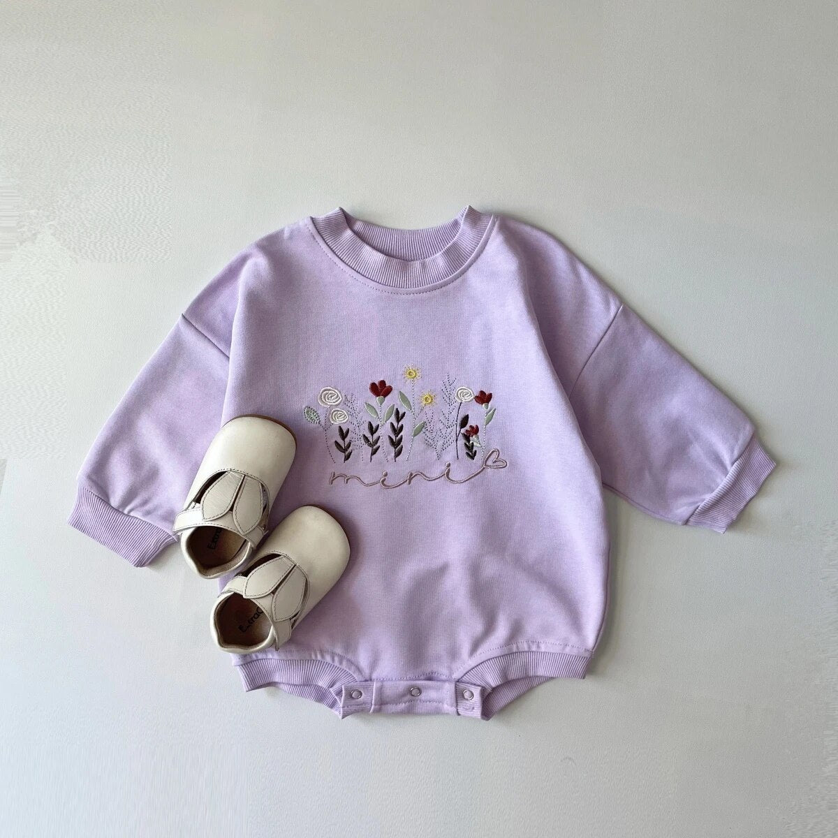 Embroidered Flower Onesie