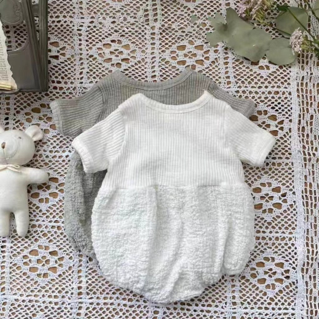 Solid Short-Sleeved Girl's Onesie