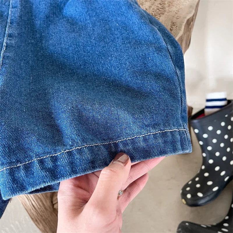 Kids Denim Shorts Overalls