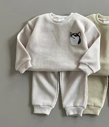 Cute Animal Embroidered Jogger Set