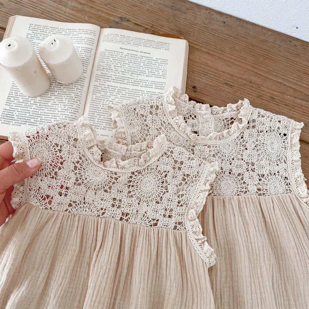 Girls Sleeveless Lace Onesie