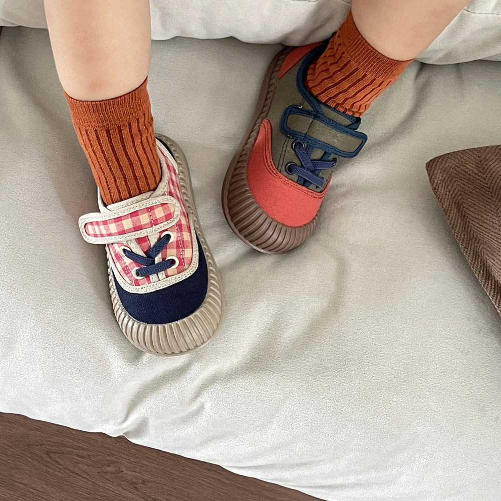 Color-Block Velcro Canvas Shoes