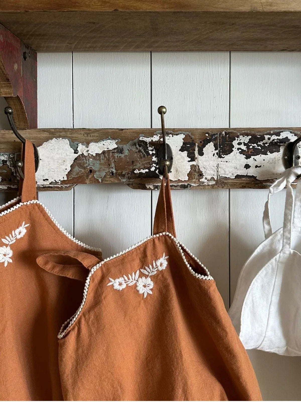 Embroidered Flower Print Overalls