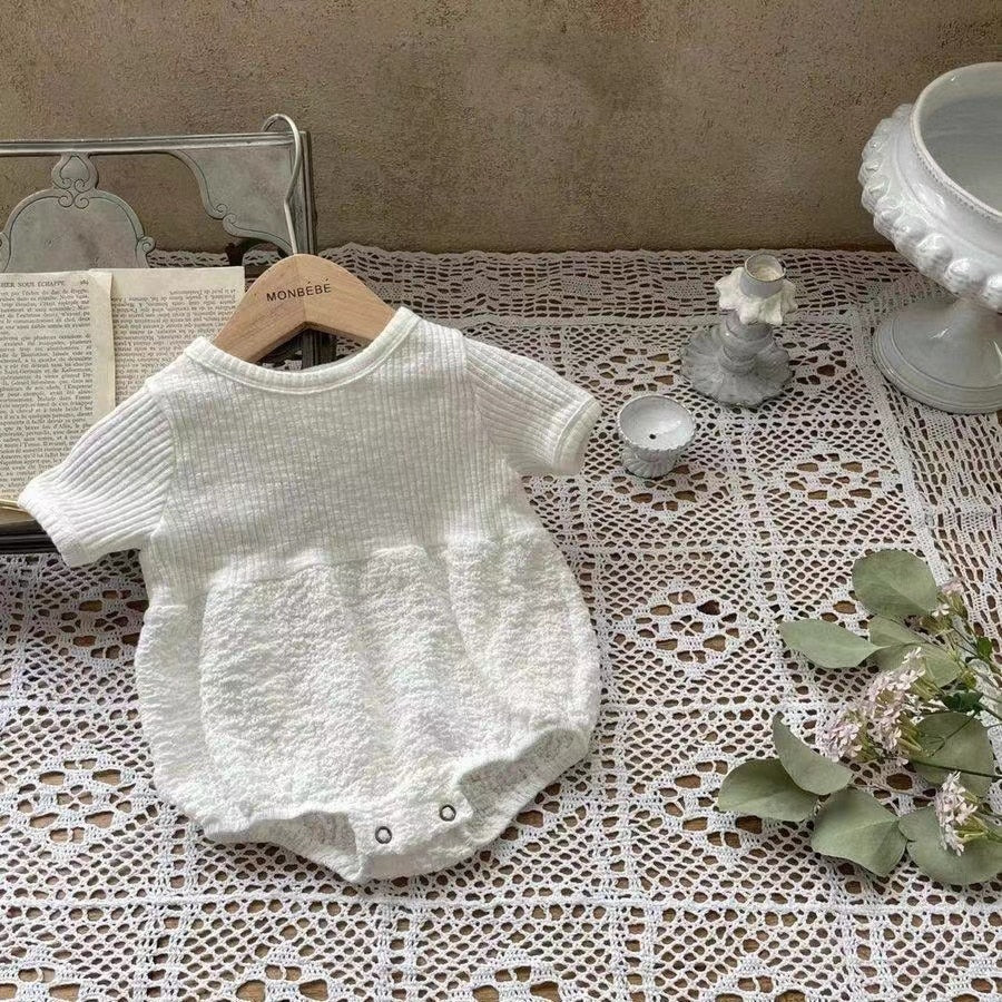 Solid Short-Sleeved Girl's Onesie