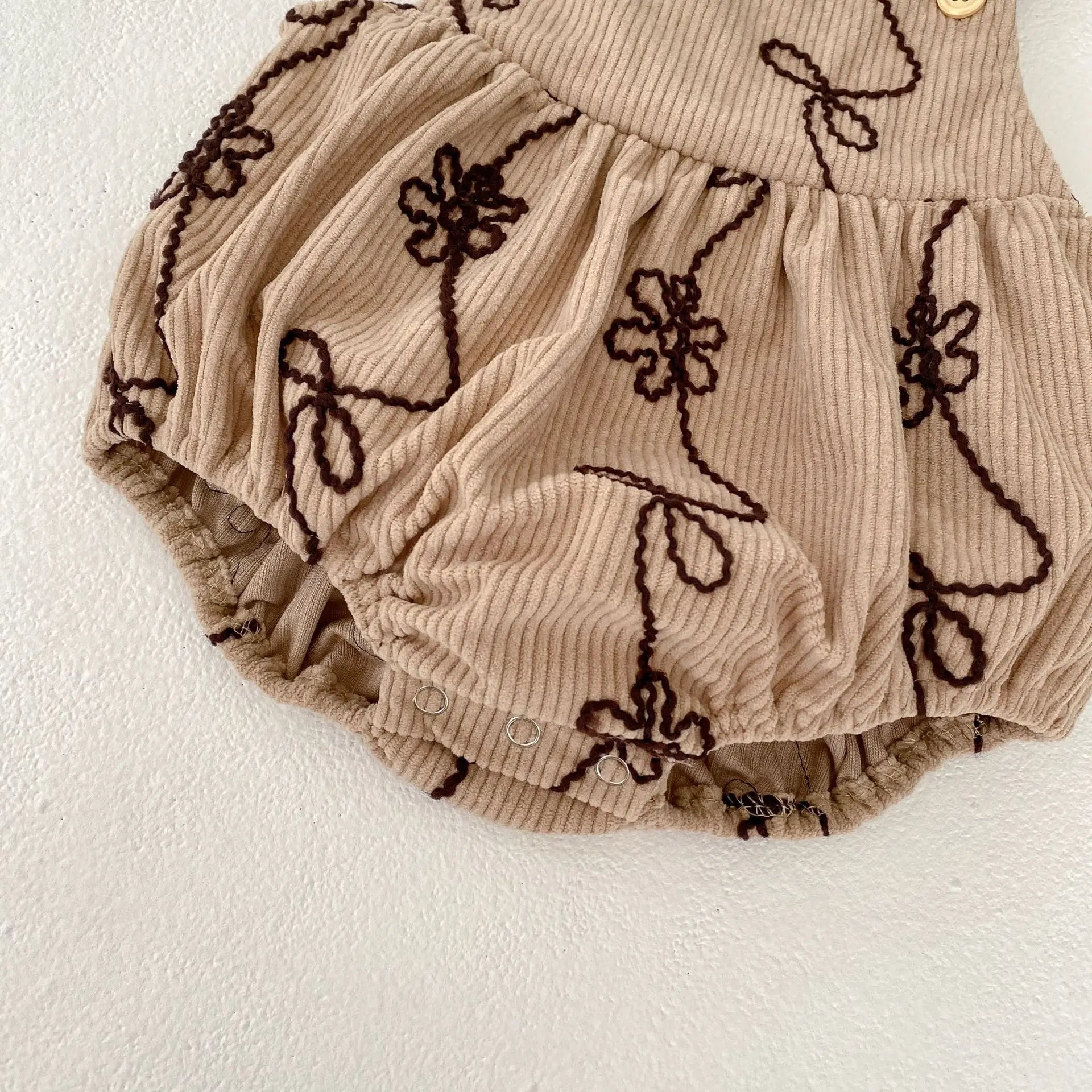 Girls' Corduroy Embroidered Onesie