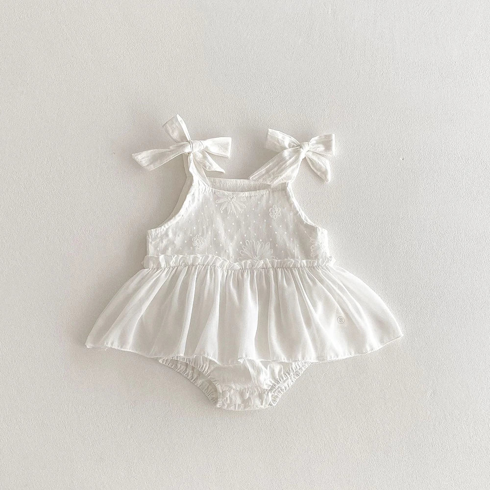 Girls Little Bows Ruffle Onesie