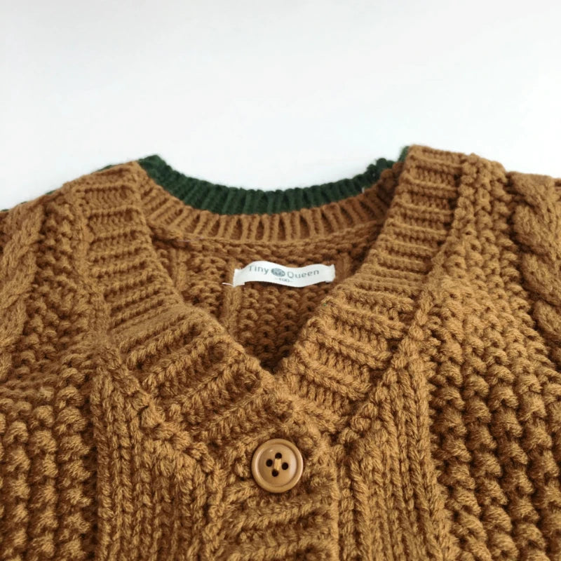 Button-Down V-Neck Sleeveless Cardigan