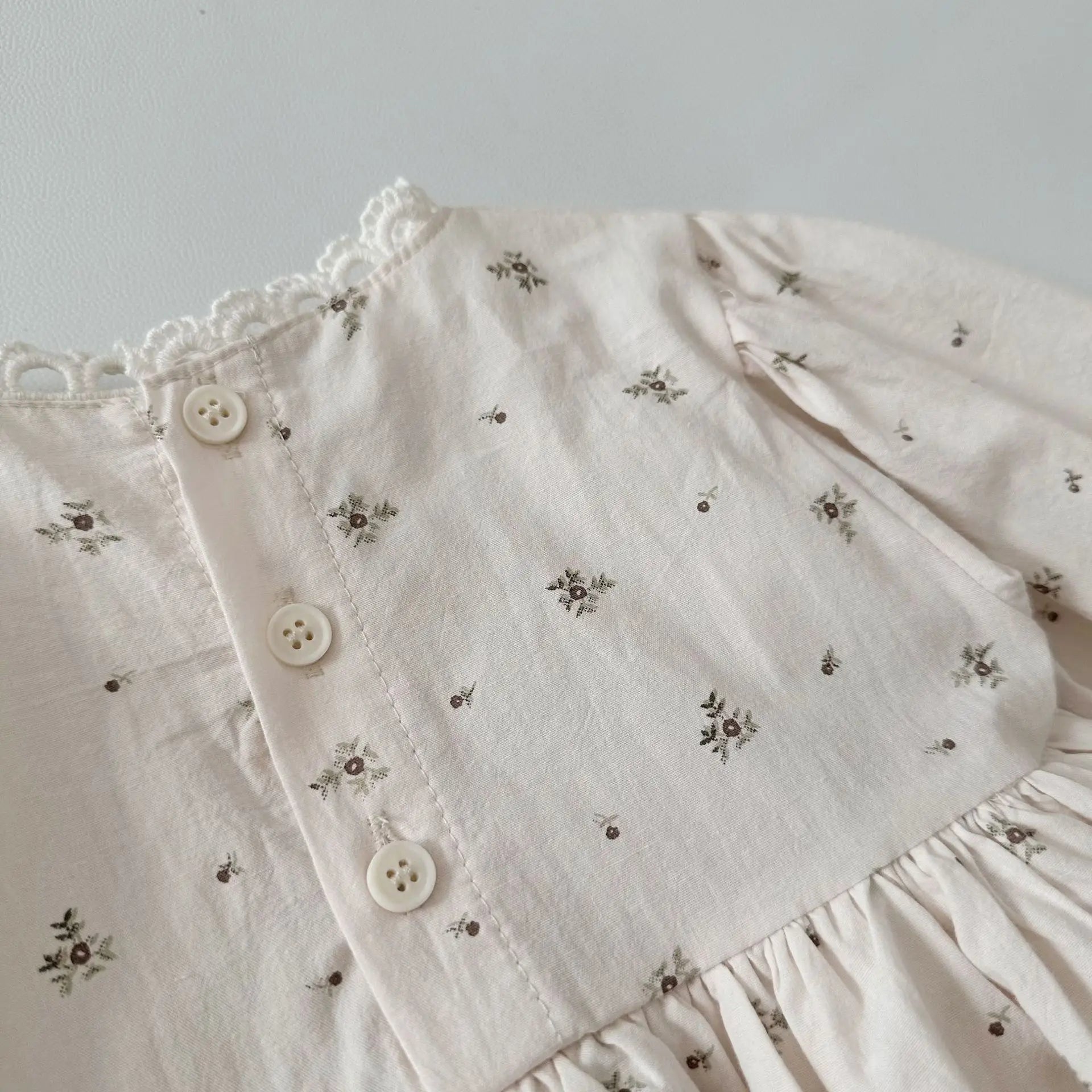 Girl's Long-Sleeved Floral Onesie