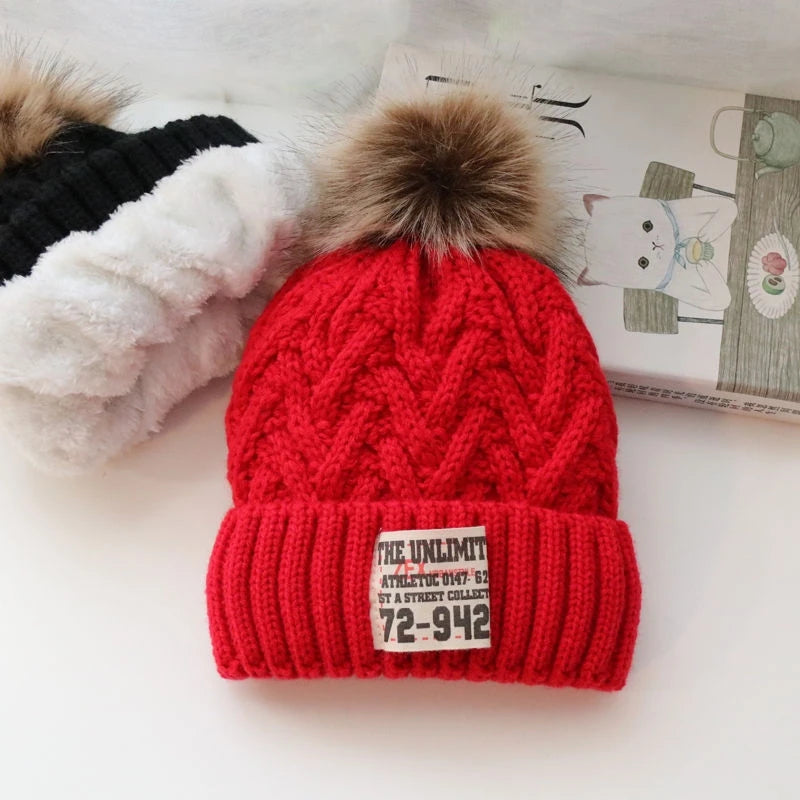 Knitted Kids Pompom Beanie