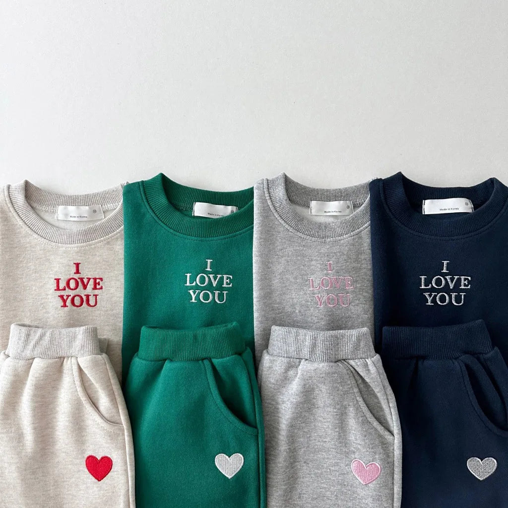 'I LOVE YOU' Jogger Set