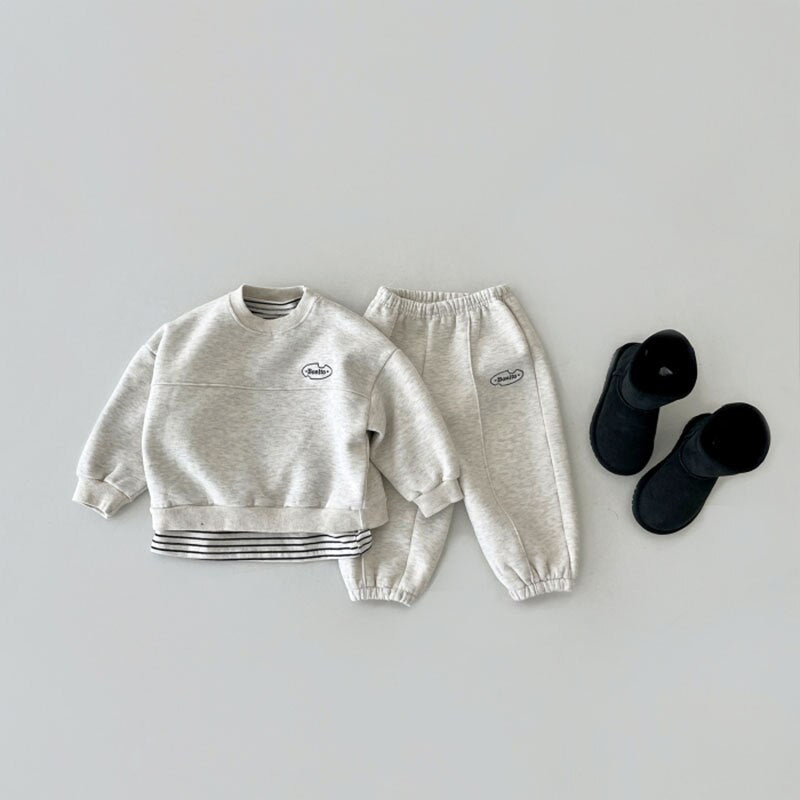 Warm Letter Print Jogger Set
