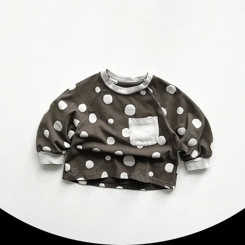 Vintage Long-Sleeved Polka Dot Tee