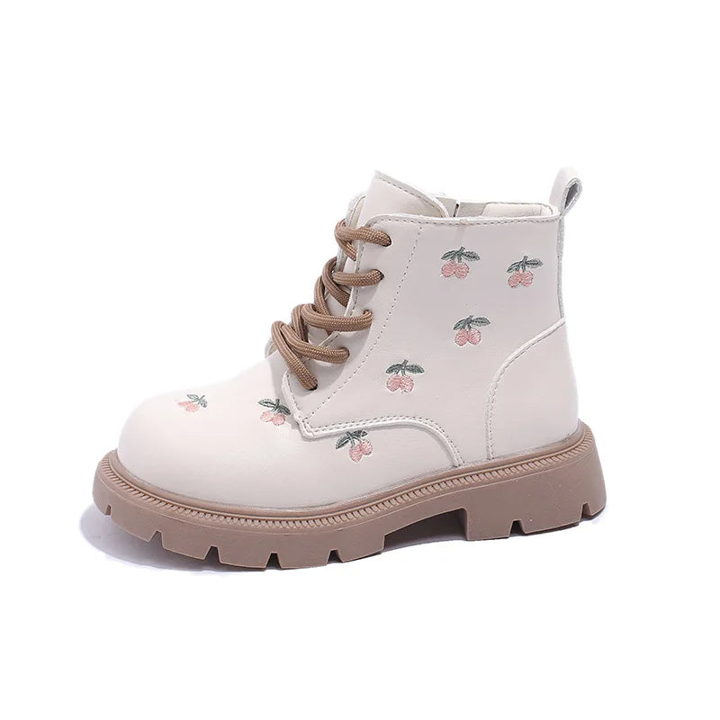 Girls' Embroidered Floral Boots