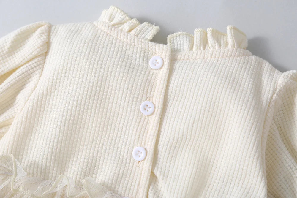 Cream Lace Waffle Onesie