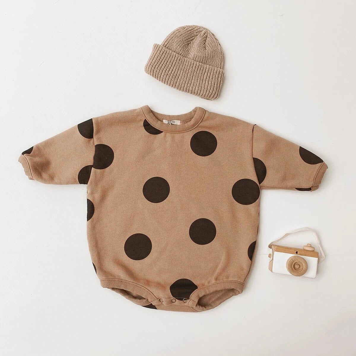Polka Dot Long-Sleeved Onesie