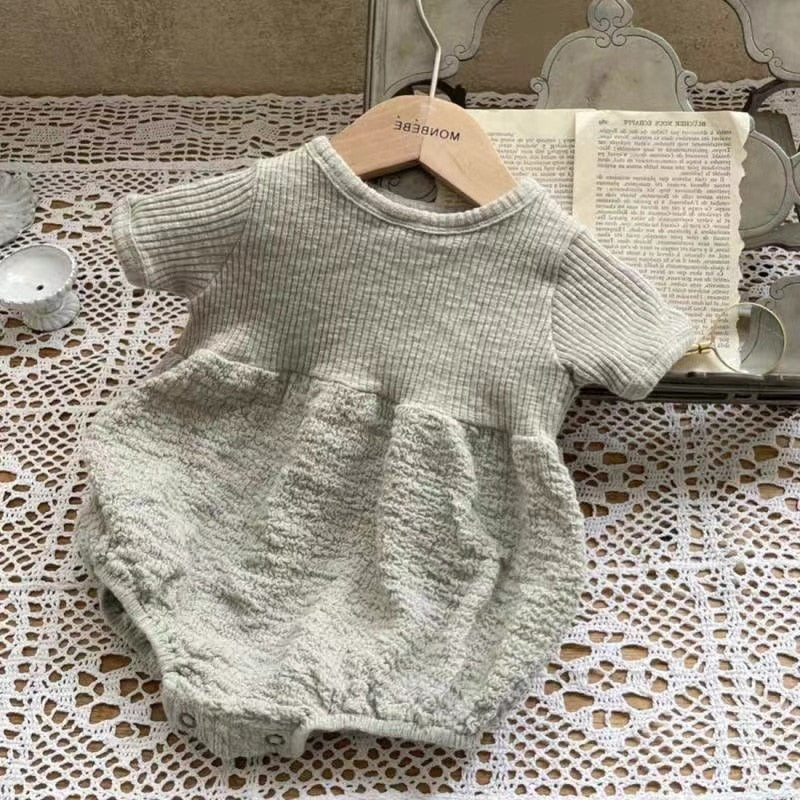 Solid Short-Sleeved Girl's Onesie