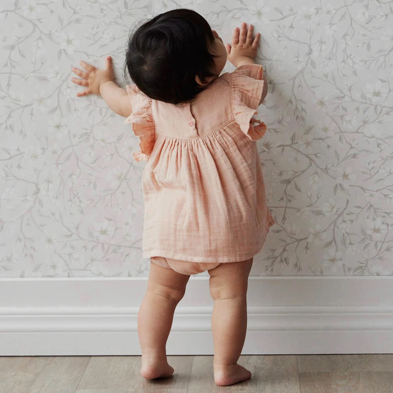 Girls Ruffled Sleeved Dress