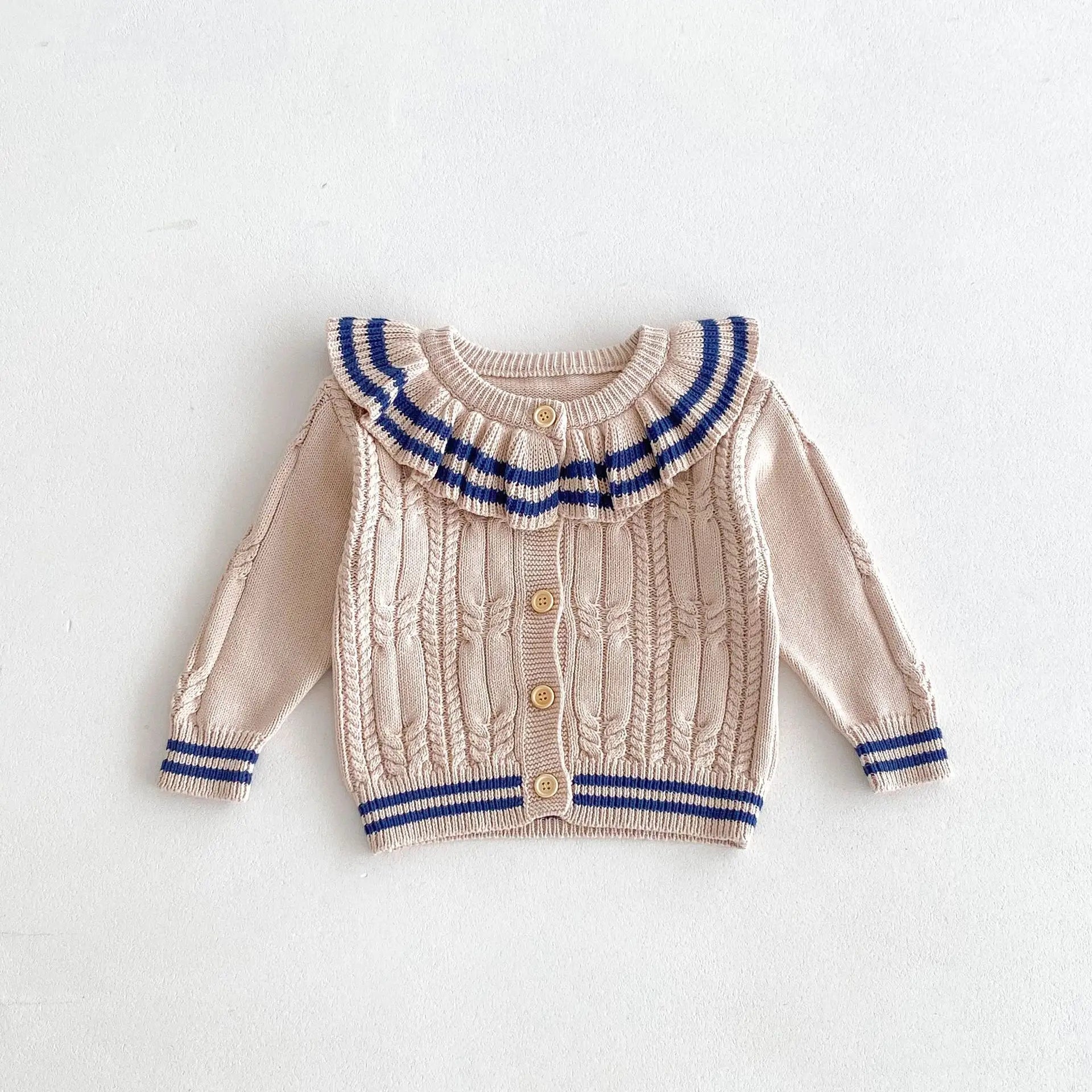 Cute Ruffle Collar Knitted Cardigan
