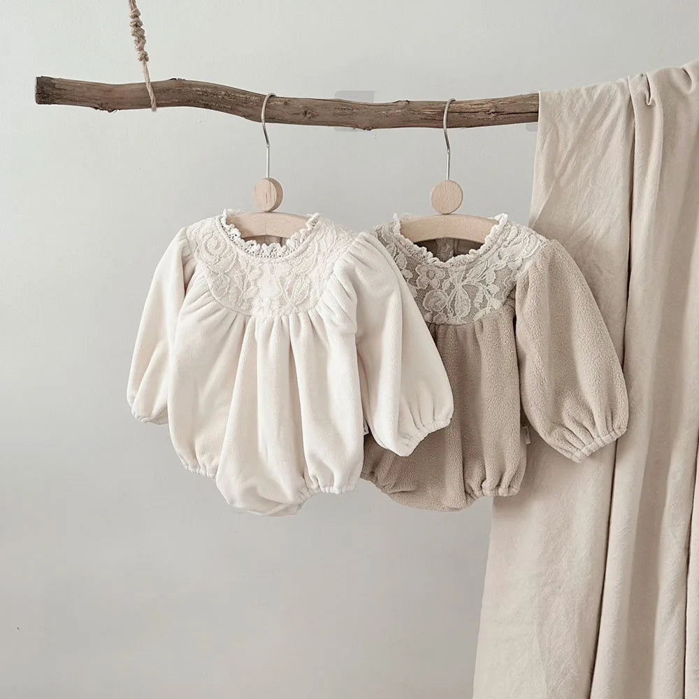 Soft & Warm Lace Collar Onesie