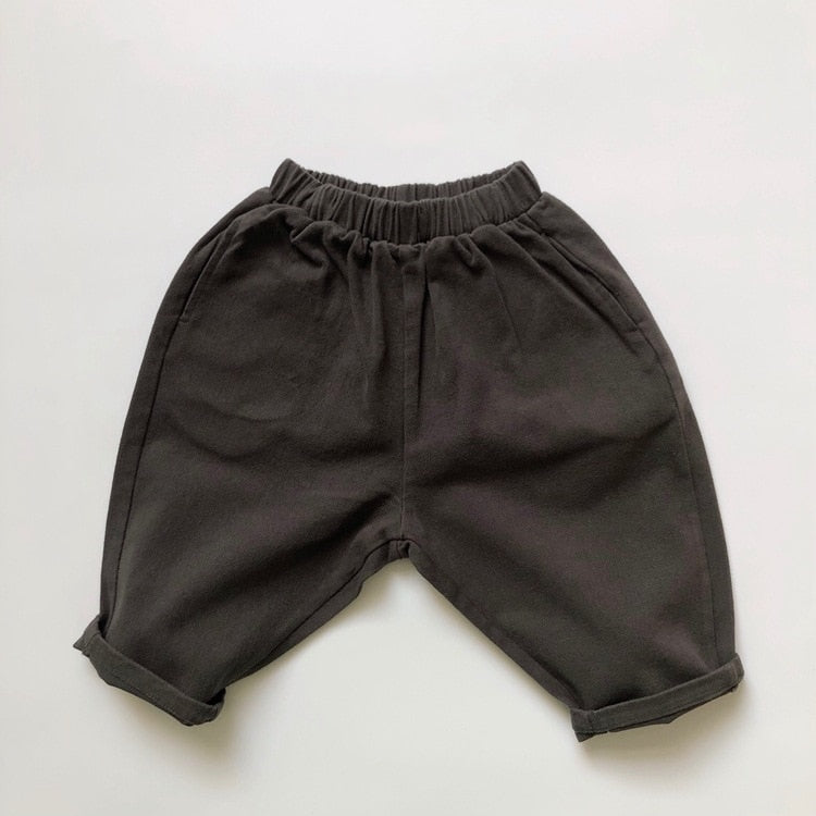 Boys Mid-Waist Cotton Cross-Pants