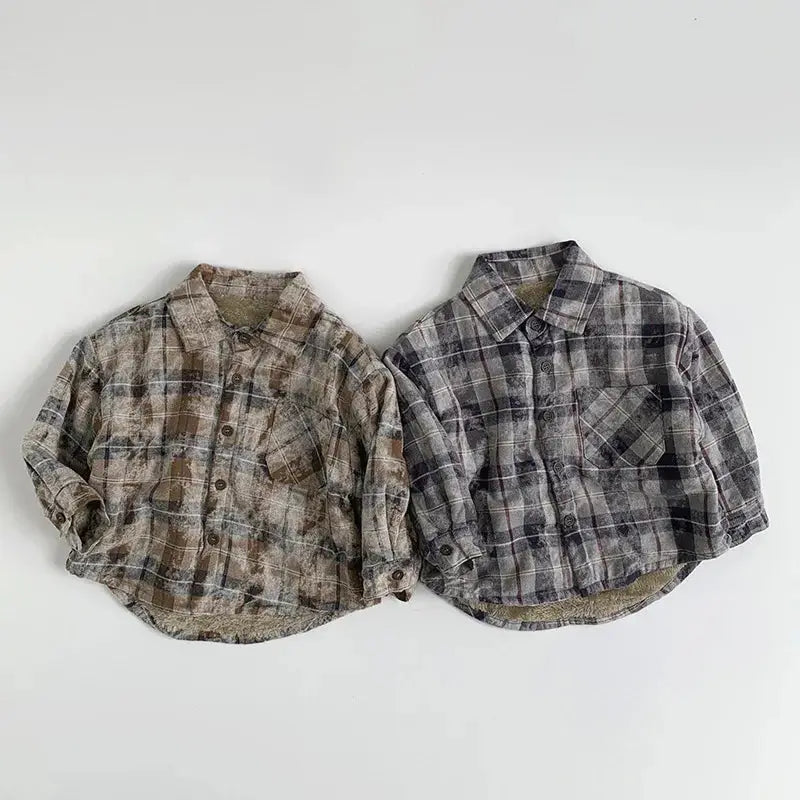 Retro Thick Fleece Flannel Shirt