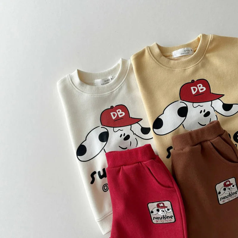 'Sunshine On My Mind' Cartoon Jogger Set