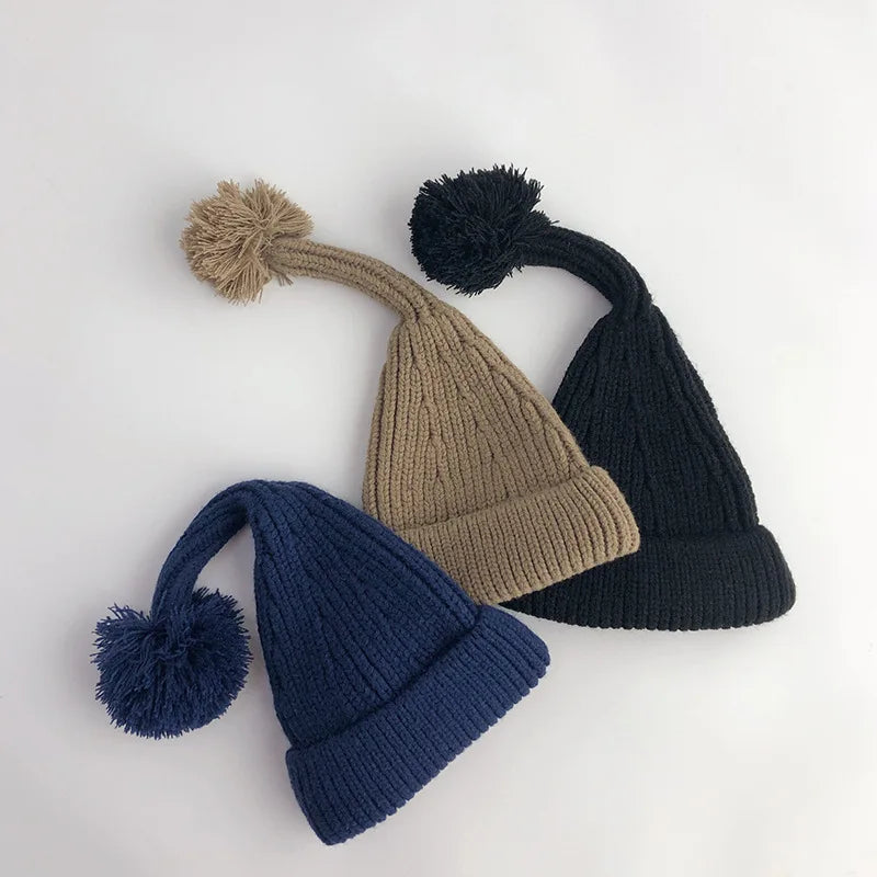 Solid Knit Bobble Beanie