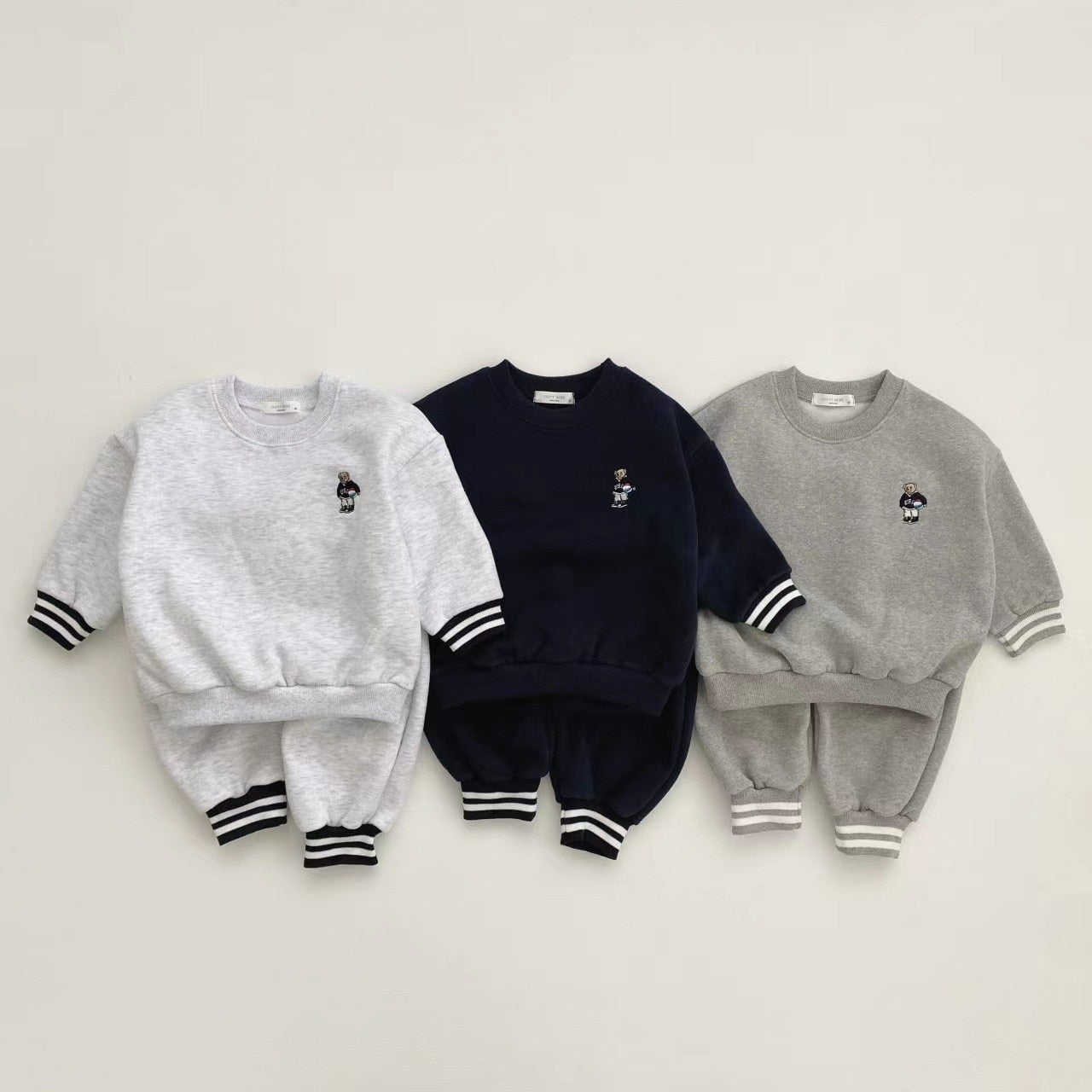 Mini Striped Long-Sleeved Jogger Set