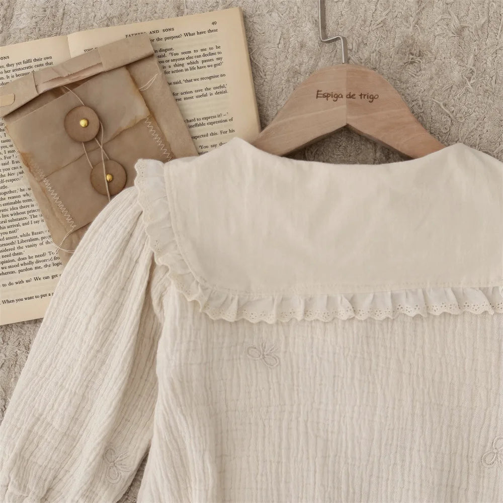 Large Lapel Lace Collar Romper