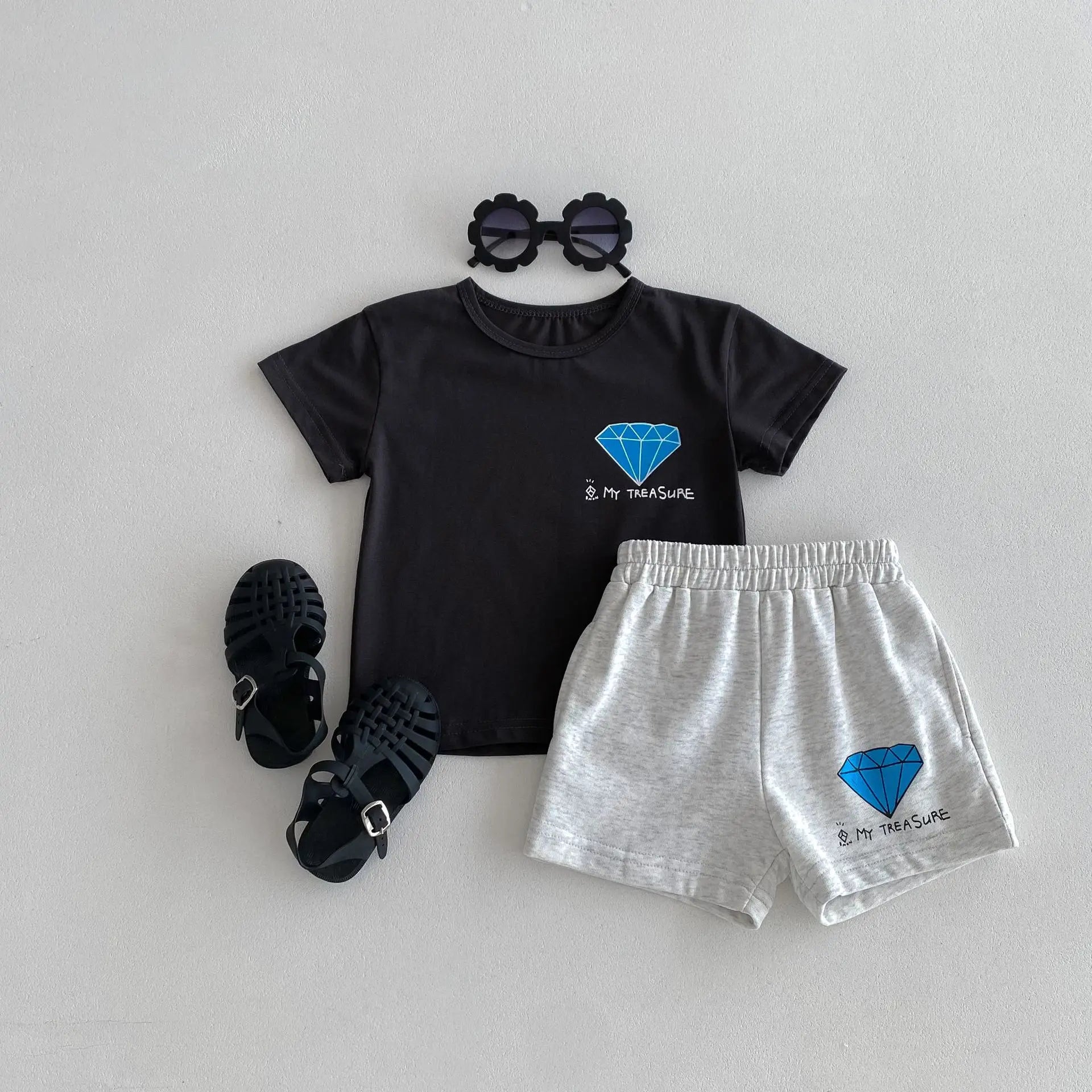 'My Treasure' Print Tee & Shorts