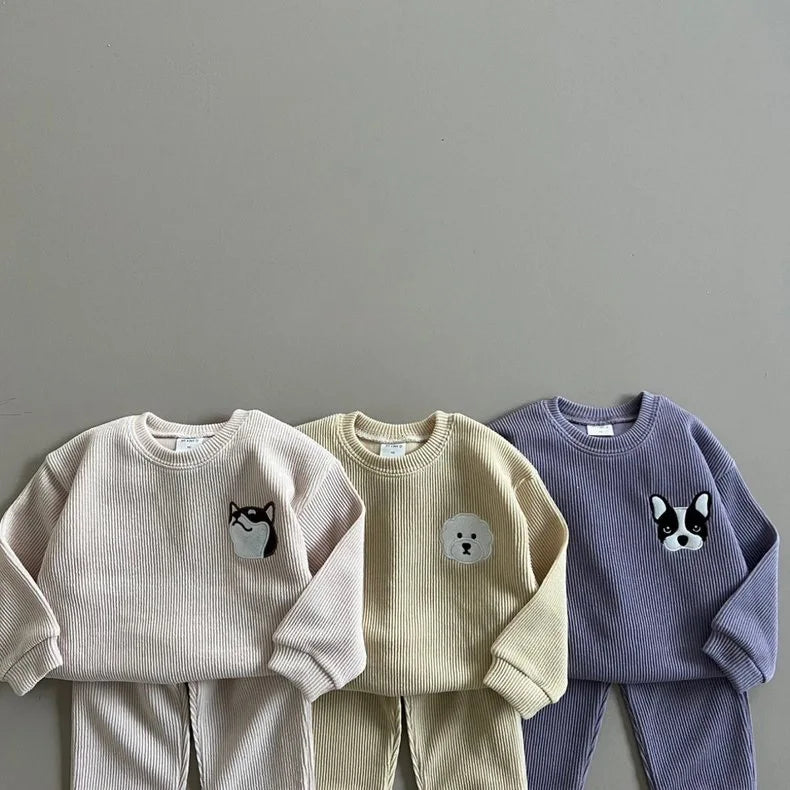 Cute Animal Embroidered Jogger Set