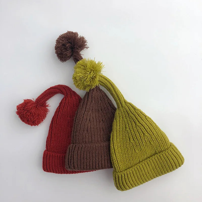 Solid Knit Bobble Beanie