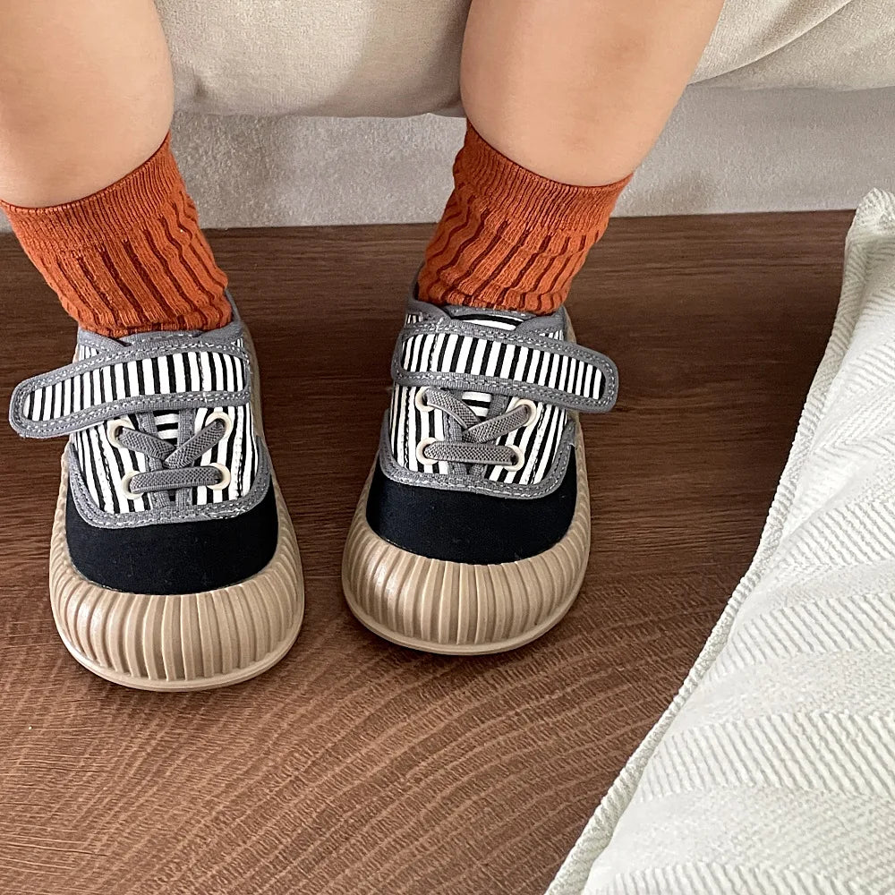 Color-Block Velcro Canvas Shoes