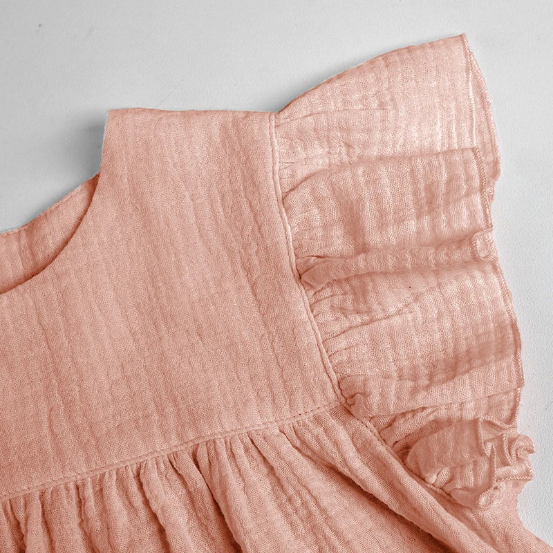 Girls Ruffled Sleeved Dress