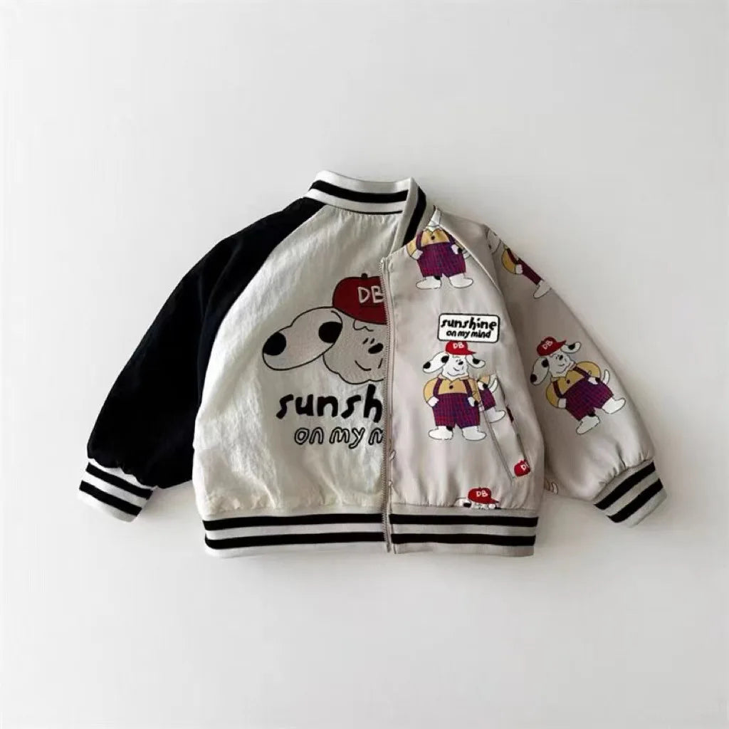Reversible Cartoon Print Bomber Jacket